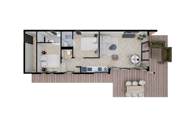 Floorplan - Schulpweg 60-53, 2211 XM Noordwijkerhout